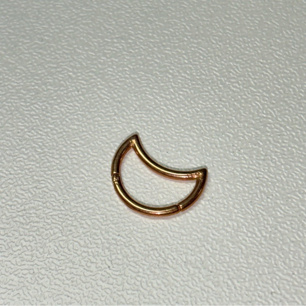 Rose gold steel moon daith jewelry 16g